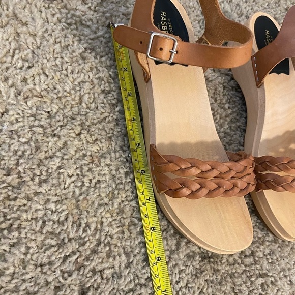 Swedish Hasbeens Women’s Tanja Debutant Clog Sandals Leather Tan Size 38 - Picture 5 of 11